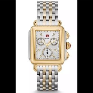 MICHELE Deco Two-Tone Diamond, Diamond Dial Watch
